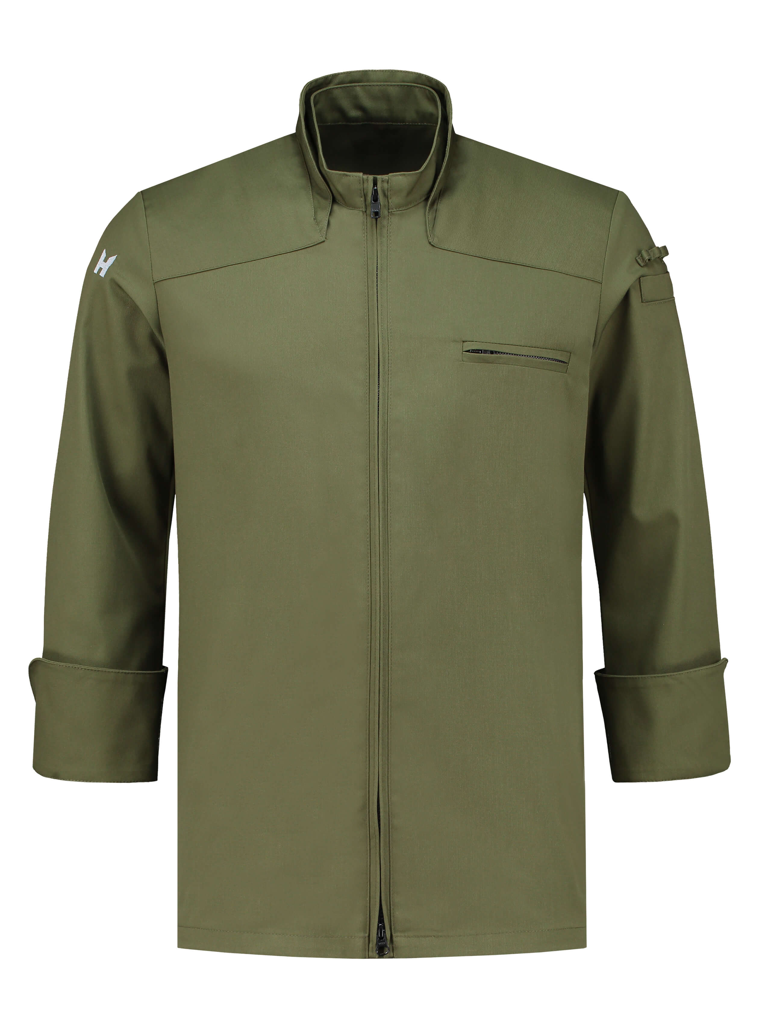 Chef Jacket Nero Olive Green by Le Nouveau Chef -  ChefsCotton