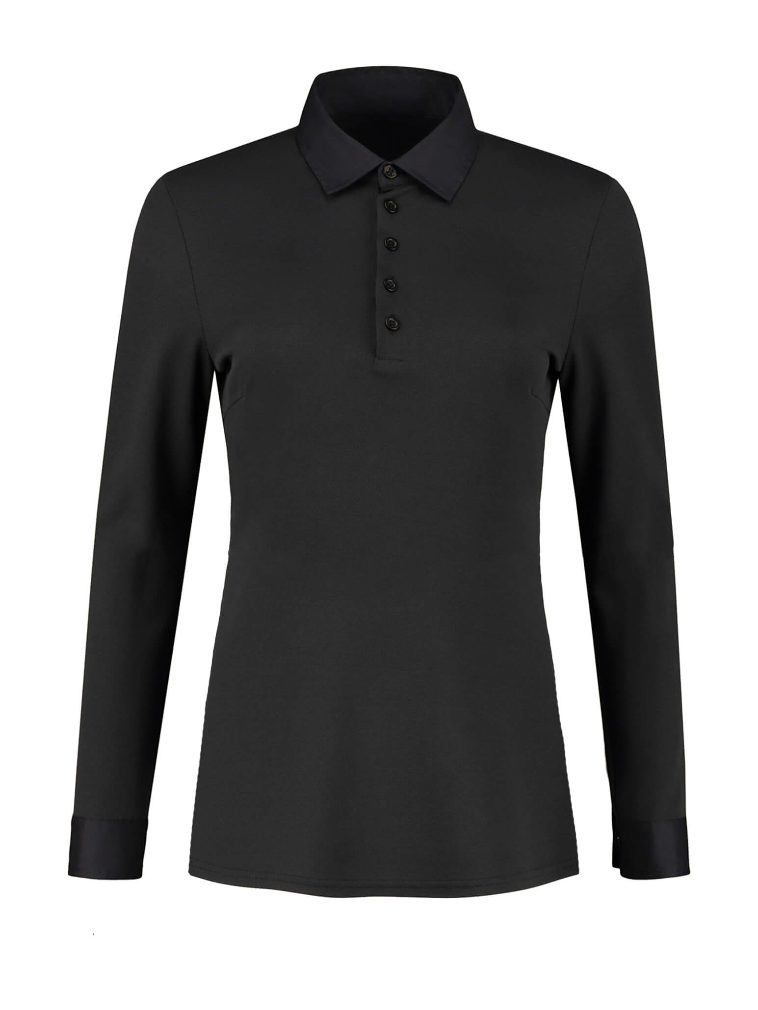 Longsleeve Polo Alice Black by Le Nouveau Chef -  ChefsCotton