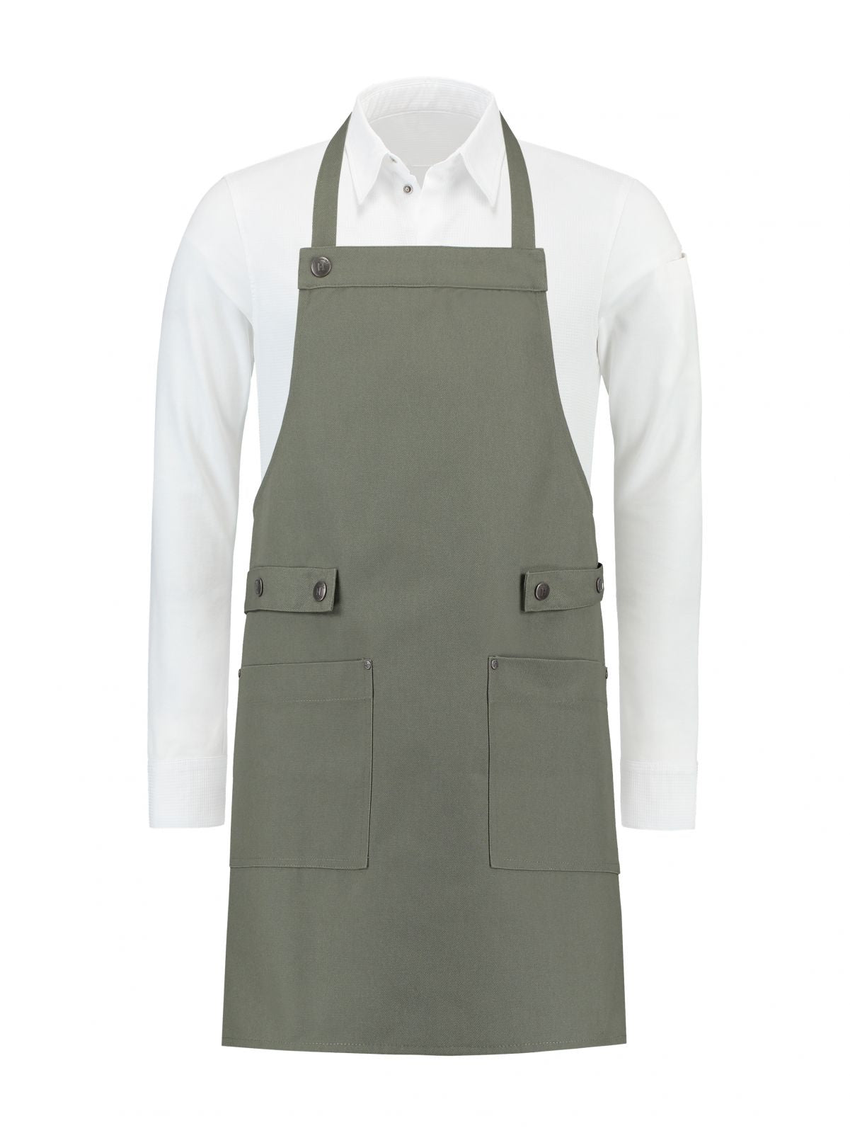 Bib Apron Dakota Green Canvas by Le Nouveau Chef -  ChefsCotton