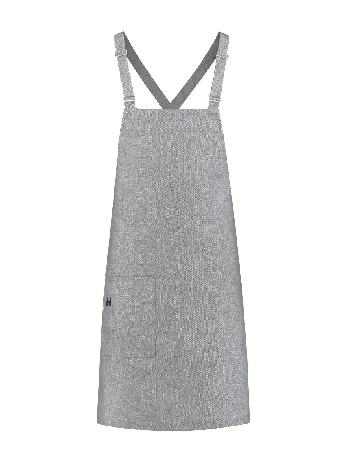 Bib Apron Eden Heavy Grey Denim by Le Nouveau Chef -  ChefsCotton