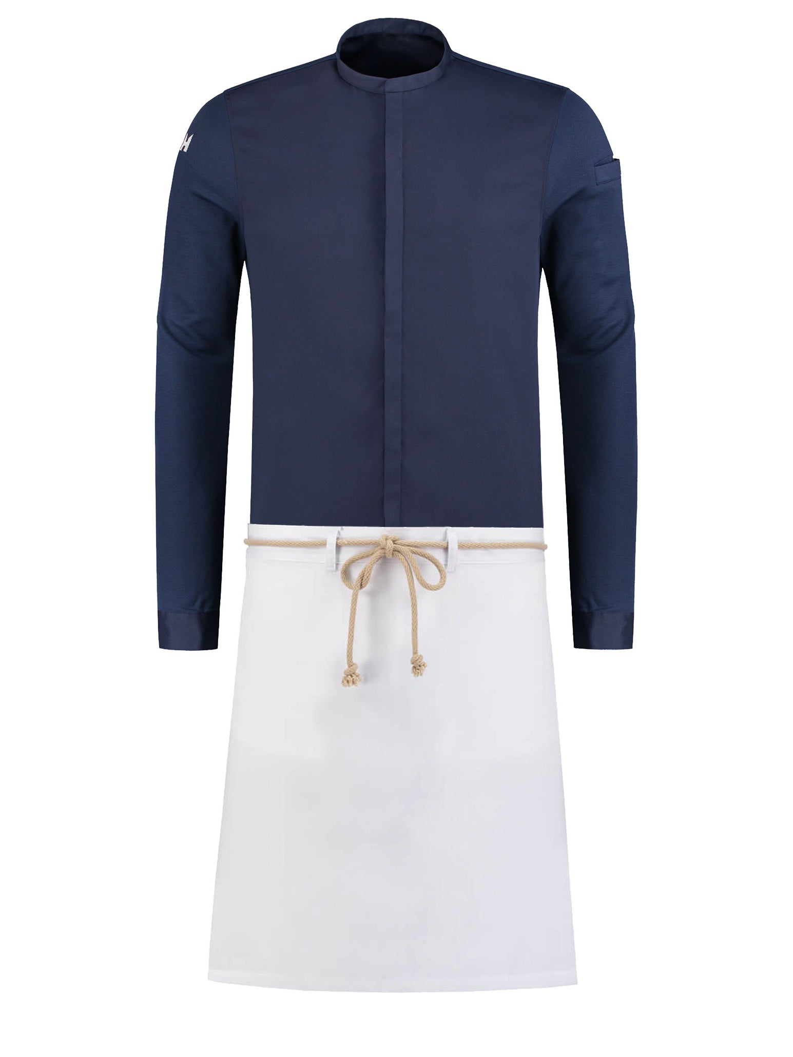 Apron Spanish Short White by Le Nouveau Chef -  ChefsCotton